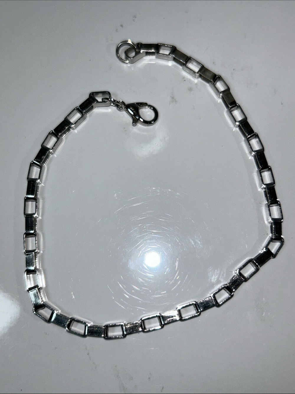 Artisan Handmade Modern Style Unisex/Mens  9” Box Link Stainless Steel Bracelet